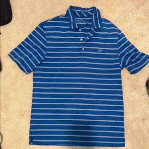 Vineyard Vines Men's Polo in Blue and White Stripes